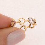 Anillo De Oro 18k Corazones Diamantados - Imagen 2