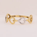 Anillo De Oro 18k Corazones Diamantados - Imagen 3