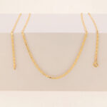 Cadena Oro 18k Tejido Escalera Bordes Diamantados - Imagen 2