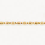 Cadena Oro 18k Tejido Escalera Bordes Diamantados - Imagen 3