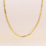 Cadena De Oro 18k Tejido Escalera Plana - Imagen 2