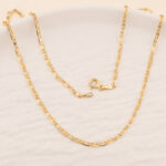Cadena De Oro 18k Escalera Plana Tres Oros - Imagen 2