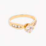 Anillo Oro 18k Con Piedra Blanca