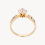 Anillo Oro 18k Con Piedra Blanca - Image 2