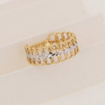 Anillo De Oro 18k Doble Eslabón Dos Oros - Imagen 2