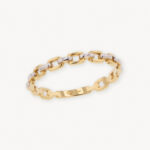 Anillo De Oro 18k Eslabón Cuadrado Dos Oros