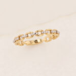 Anillo De Oro 18K Eslabón Cuadrado Dos Oros - Image 2