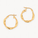 Candongas De Oro 18k Melcocha Cuadradas