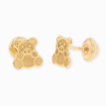 Topos De Oro 18k Oso Con Broche De Seguridad