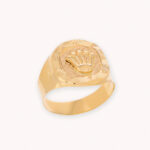 Anillo De Oro 18k Sello Corona Cuadrado