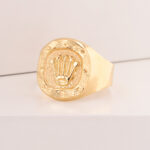 Anillo De Oro 18k Sello Corona Cuadrado - Image 2