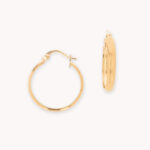 Candongas De Oro 18k Lisas Cuadradas