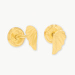 Topos De Oro 18k Ala Con Broche De Seguridad