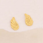 Topos De Oro 18k Ala Con Broche De Seguridad - Imagen 2