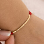 Pulsera De Oro 18k Tubo Melcocha Hilo Rojo - Image 2