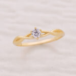 Anillo De Oro 18k Solitario trenzado - Image 2