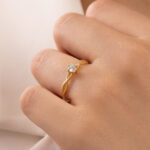 Anillo De Oro 18k Solitario trenzado - Image 3