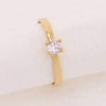 Anillo Oro 18K Con Piedra Blanca - Image 3