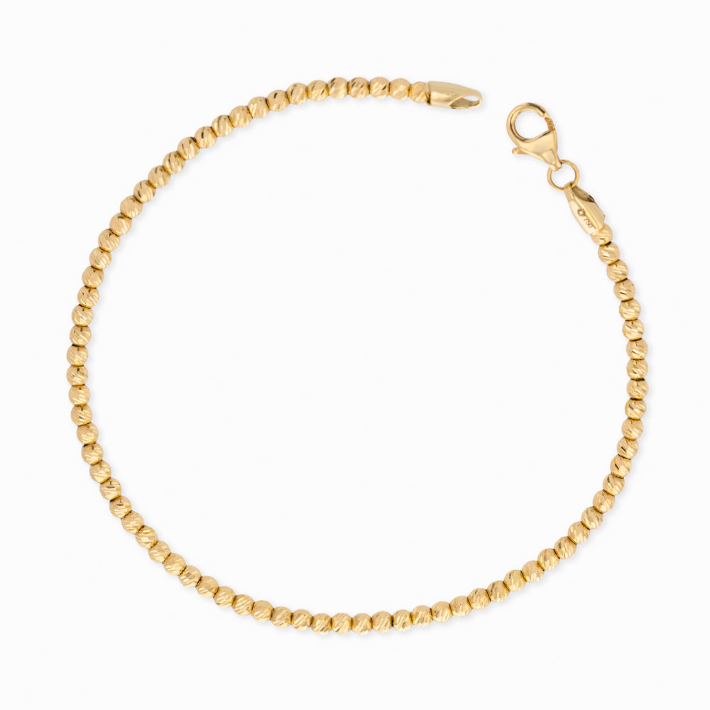 IMPGL5241-01.jpg Pulsera De Oro esferas diamantadas - Image 1