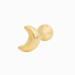 Piercing Oro 18K Para Oreja, Dije luna