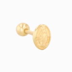 Piercing Oro 18K Para Oreja, Dije  silueta Virgen del Carmen