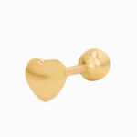 Piercing Oro 18K Para Oreja, Dije corazón