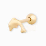 Piercing Oro 18K Para Oreja, Dije Delfín