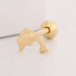Piercing Oro 18K Para Oreja, Dije Delfín - Image 2
