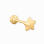 Piercing Oro 18K Para Oreja, Dije Estrella