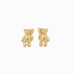 Topos De Oro 18K Oso Con Broche De Seguridad