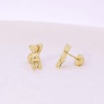 Topos De Oro 18K Oso Con Broche De Seguridad - Image 2