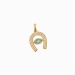 Dije De Oro 18k Herradura Con Piedras
