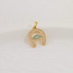 Dije De Oro 18k Herradura Con Piedras - Image 2