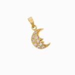Dije De Oro 18k Dije Luna Con Piedras