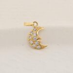 Dije De Oro 18k Dije Luna Con Piedras - Image 2