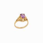Anillo Oro 18k Con Piedra Morada