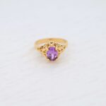 Anillo Oro 18k Con Piedra Morada - Image 2