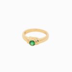 Anillo De Oro 18K Con Piedra Verde